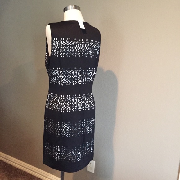 Laser Cutout Black and White Sheath Dress - Size 12 and 14 - Picture 2 of 4